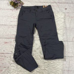 Prana Hiking Convertible Halle Pants Coal Gray Short Inseam